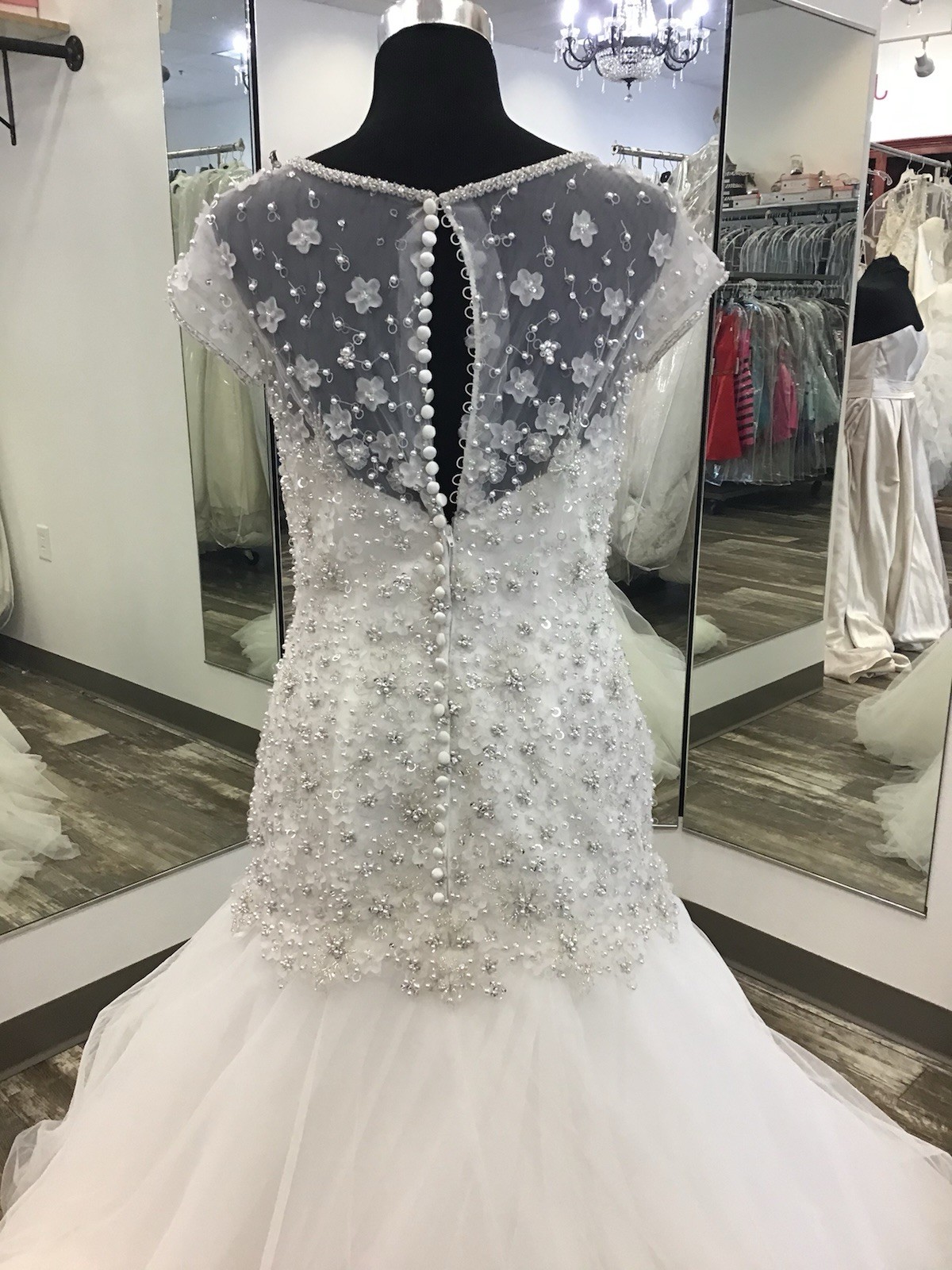 Mary’s Karelina Sposa #C7946 Mermaid Cap Sleeve Illusion Sweetheart Neckline 10