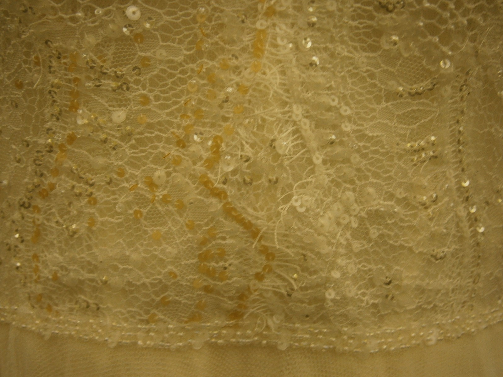 Watters Bridal 68405B Wedding Dress 10 Ivory A-Line Net Shimmer Lace Illusion