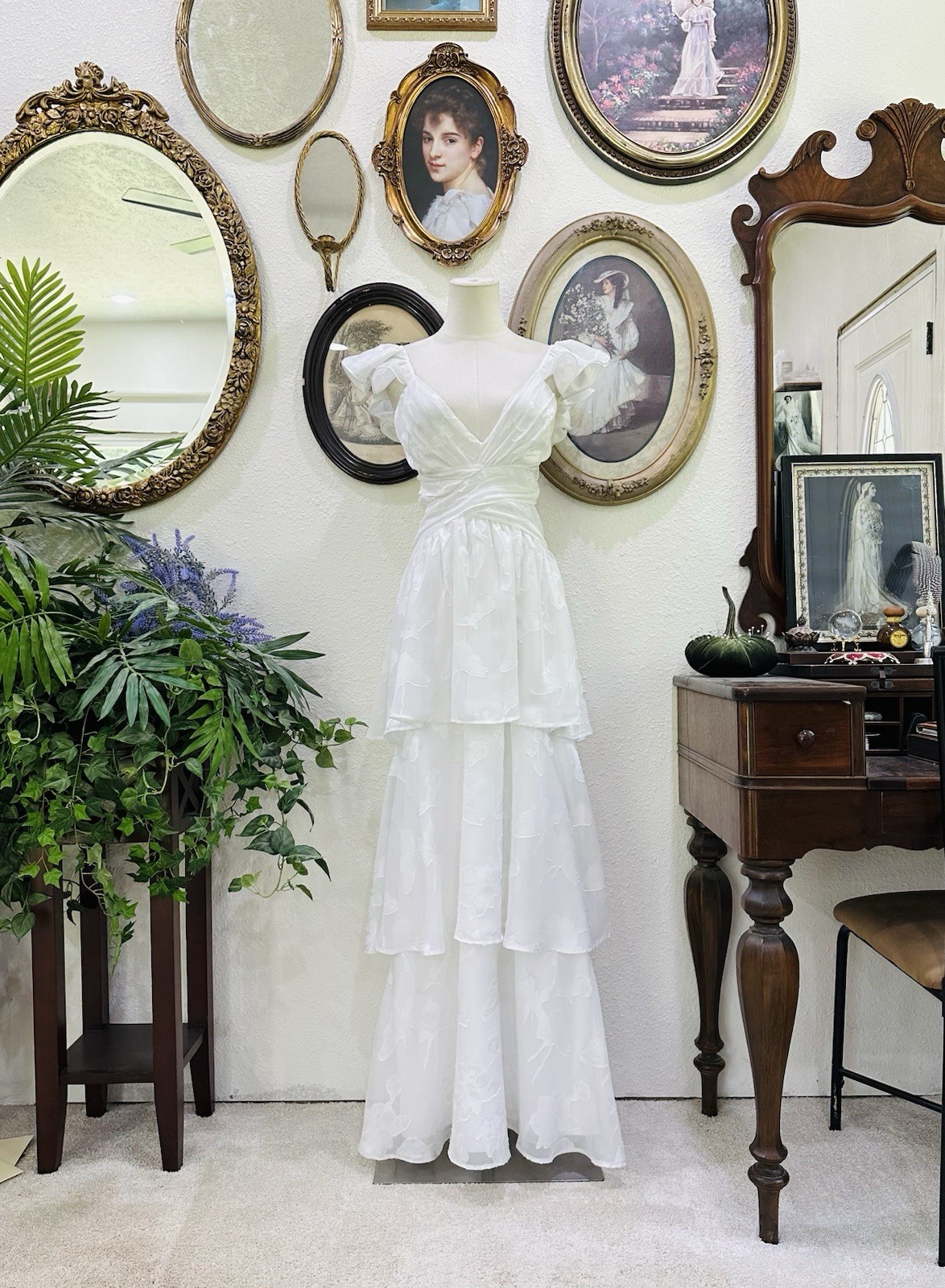 Romantic White Ruffle Dress | Cottagecore Bridal Dress | Beach Wedding
