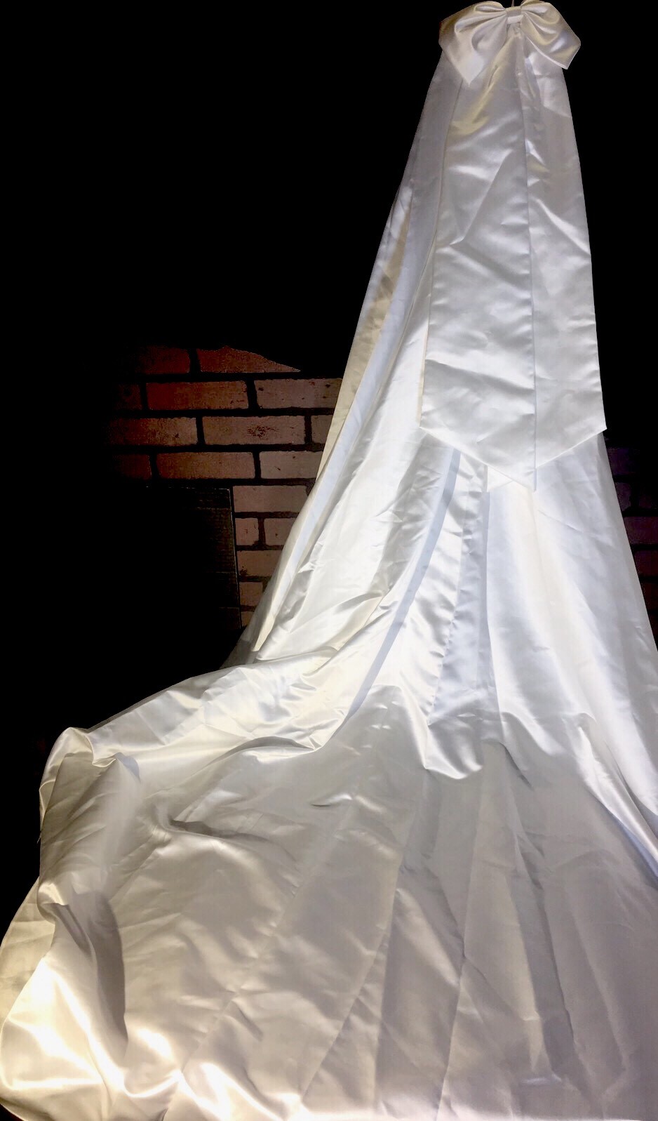 NICE BEADED Demetrios Short Sleeve Petite Size 8 WHITE Wedding Dress W/ Train