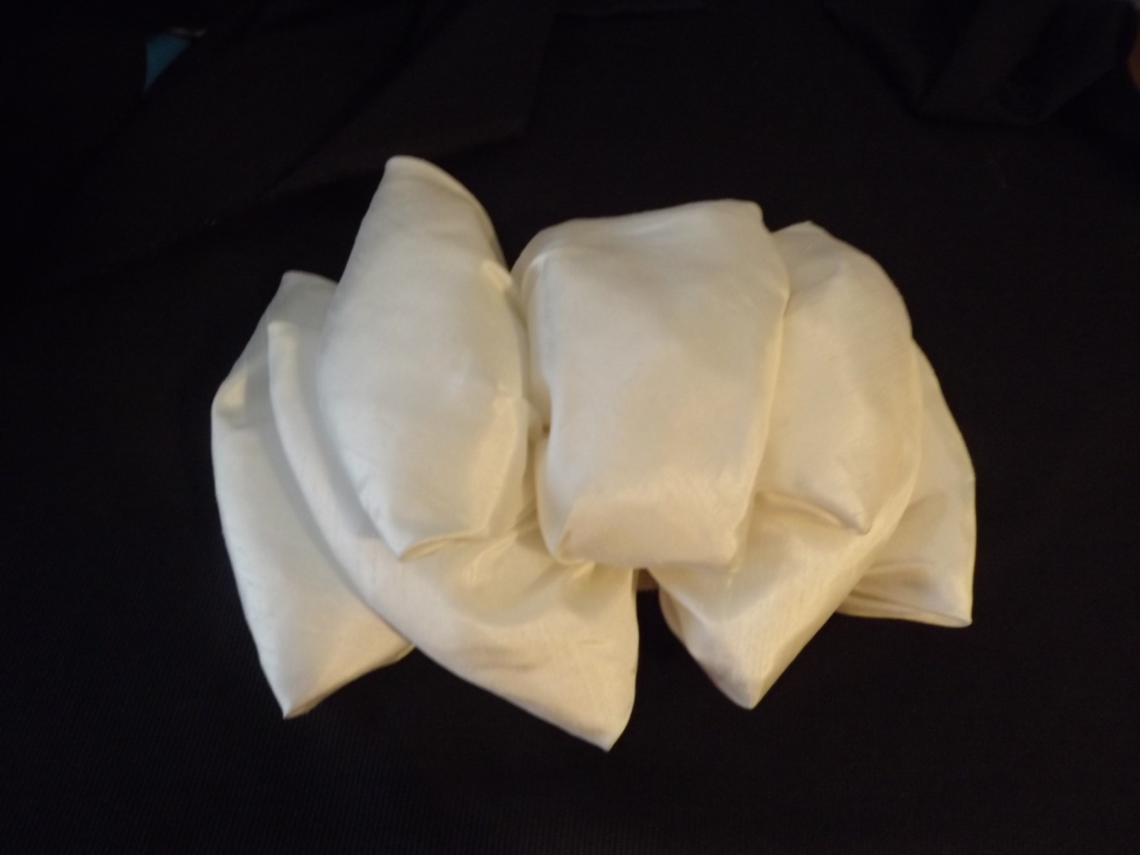WHITE SATIN BRIDAL BOW FOR WEDDING DRESS / FLOWER GIRL puffy layered