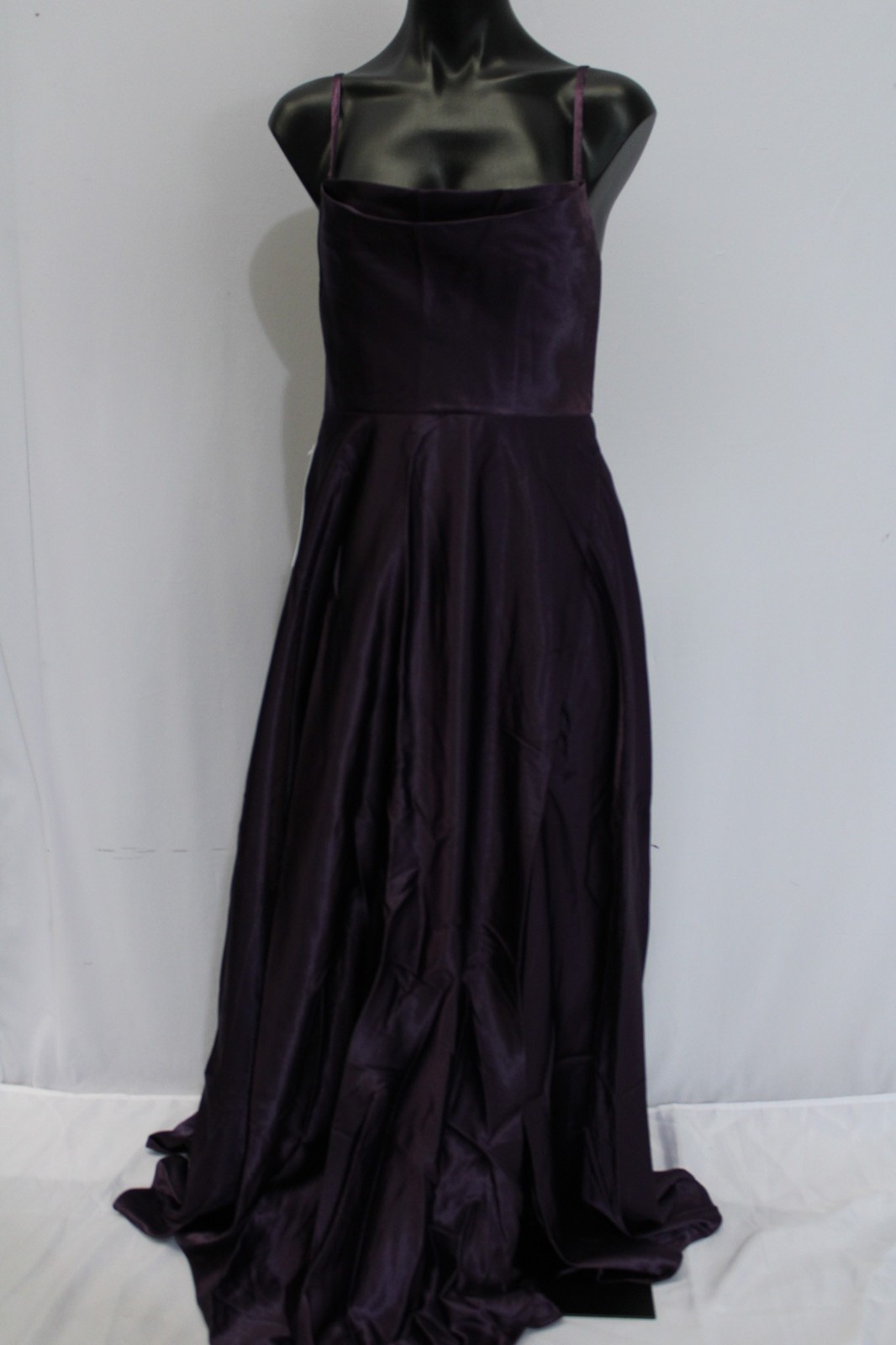 Azazie Women’s Elle A-Line Pleated Stretch Satin Dress AP2 Plum Size: Custom