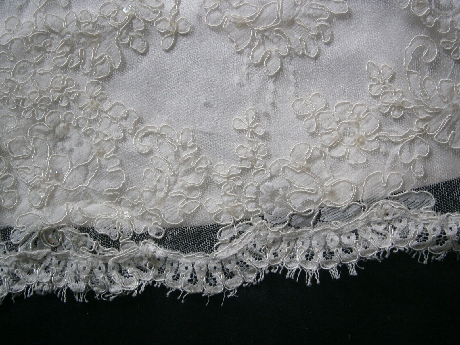 Alfred Sung Wedding Dress 8 Ivory Lace Halter Champagne Ruched Belting Ballgown