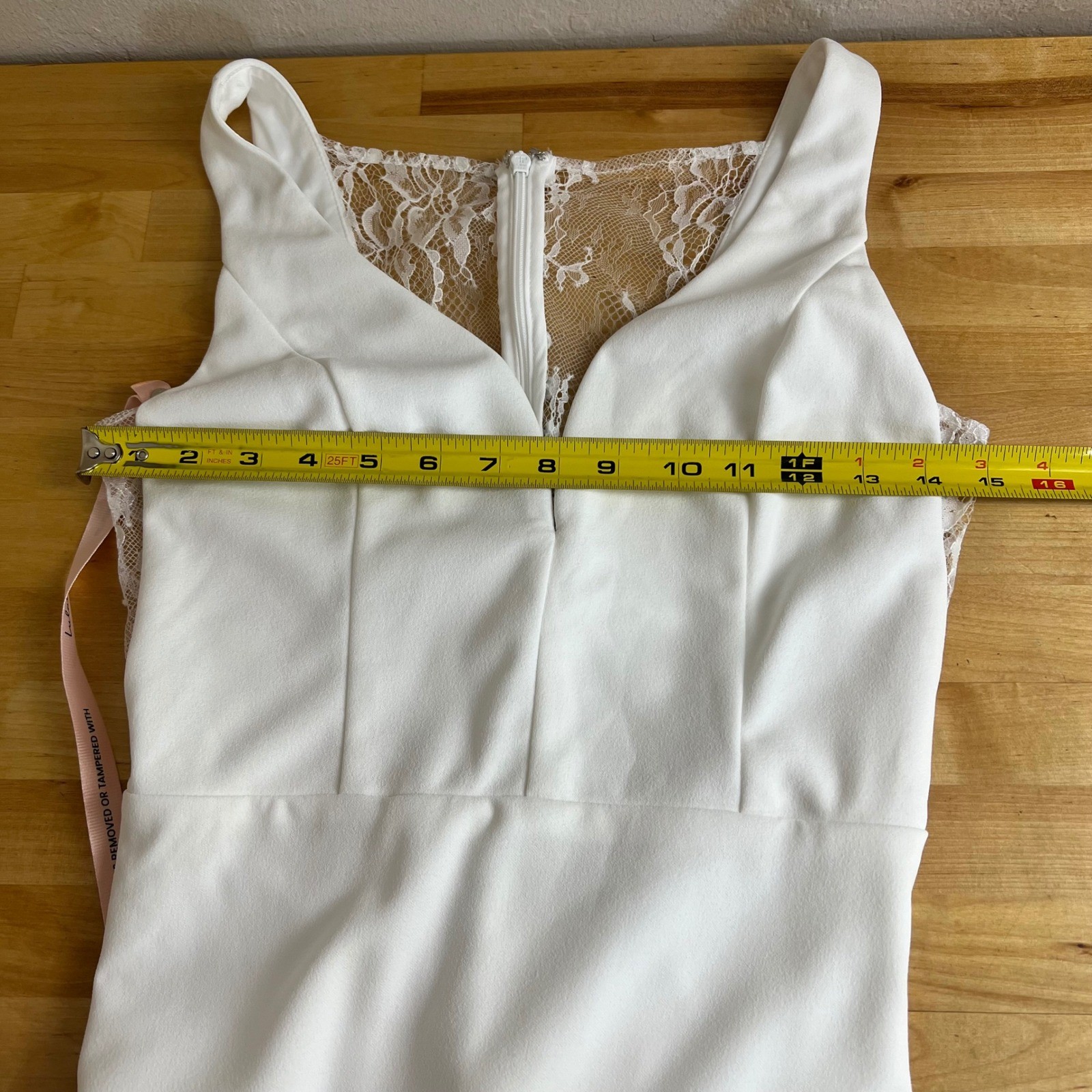 Lulus Wedding Dress White Lace Maxi Size Small New V-Neck Train Mermaid Buttons