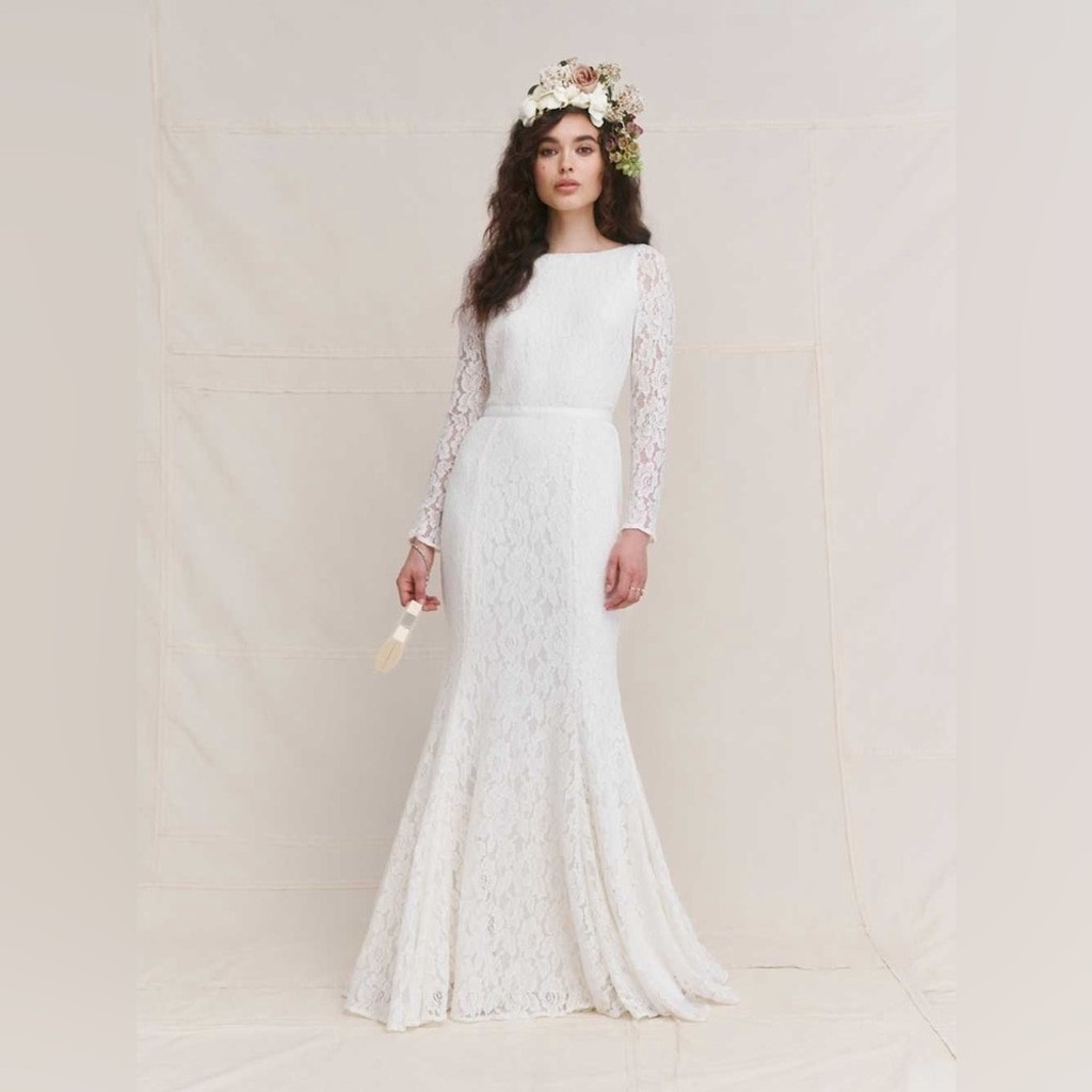 NWT Reformation Lace Hestia Mermaid Dress Wedding Gown Size 0 Ivory