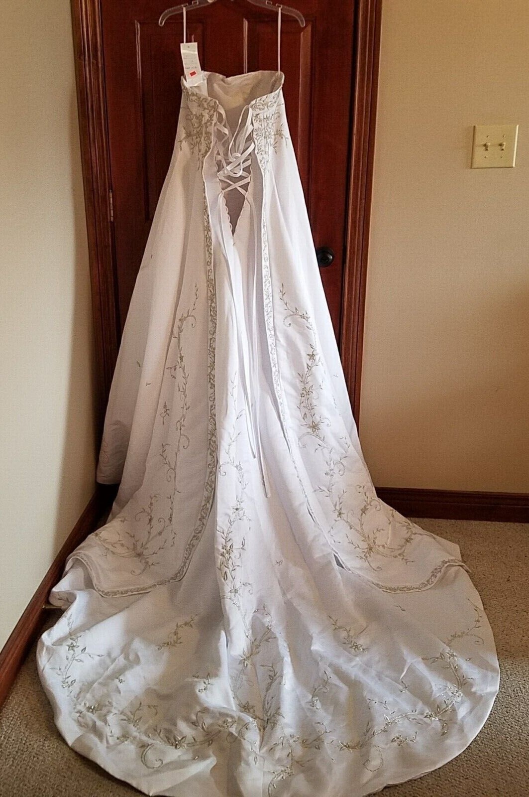 Amy Lee White Wedding Gown w/Silver accents size 12 – New