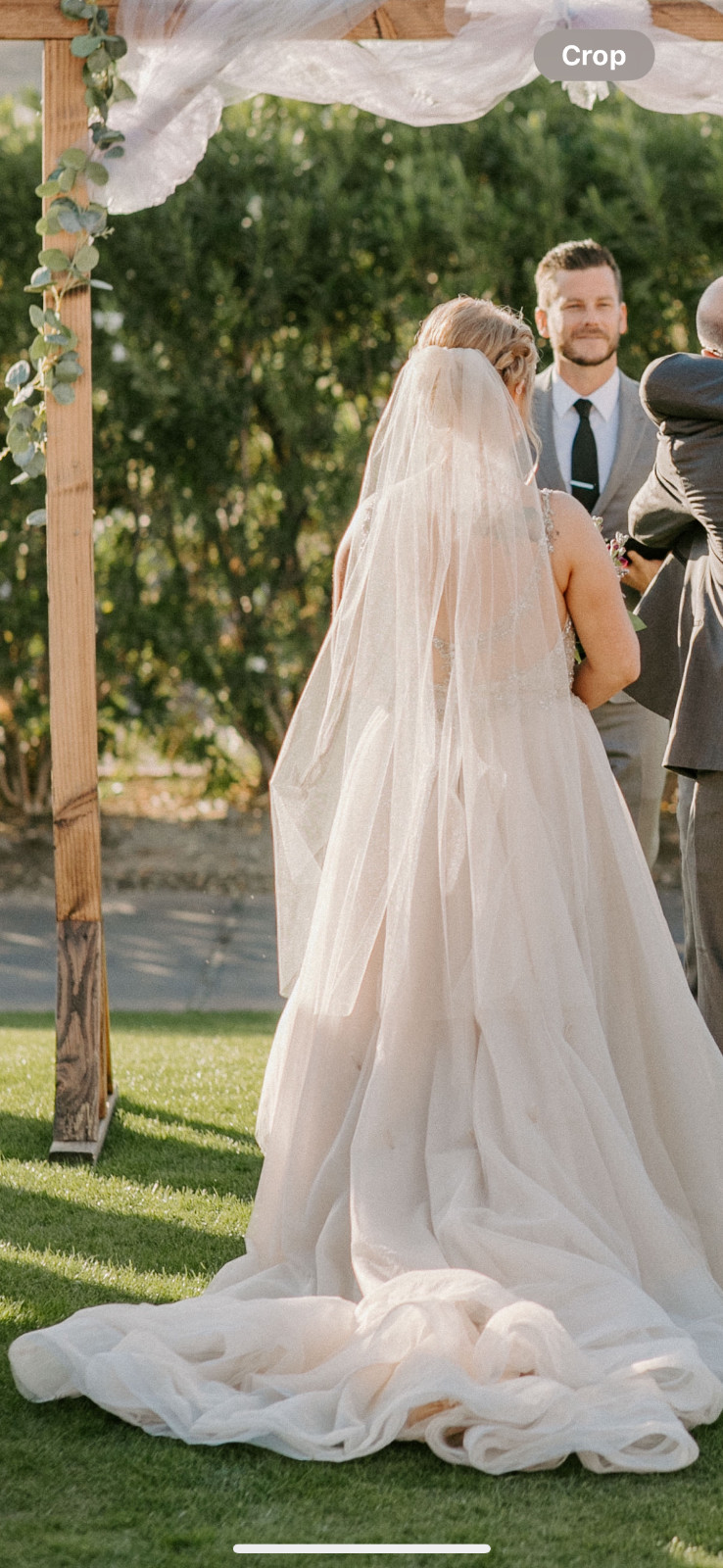 Martina Liana Wedding Gown Sz 12 with Matching Jewelry and Veil, Great Condition