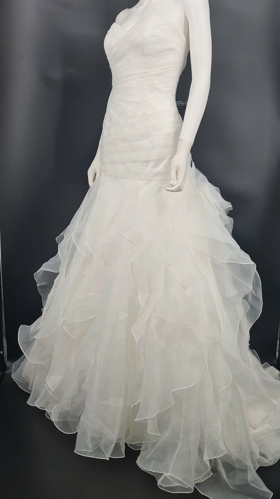 AUGUSTA Jones Strapless Lace Trumpet Mermaid Wedding Dress Size 12 Vintage