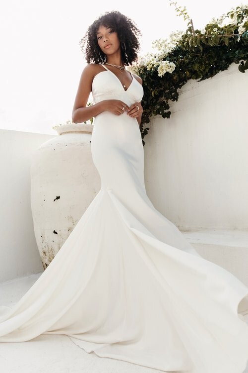 NEW Lovers Society Faye Off White Satin Wedding Gown UK 12/US 8