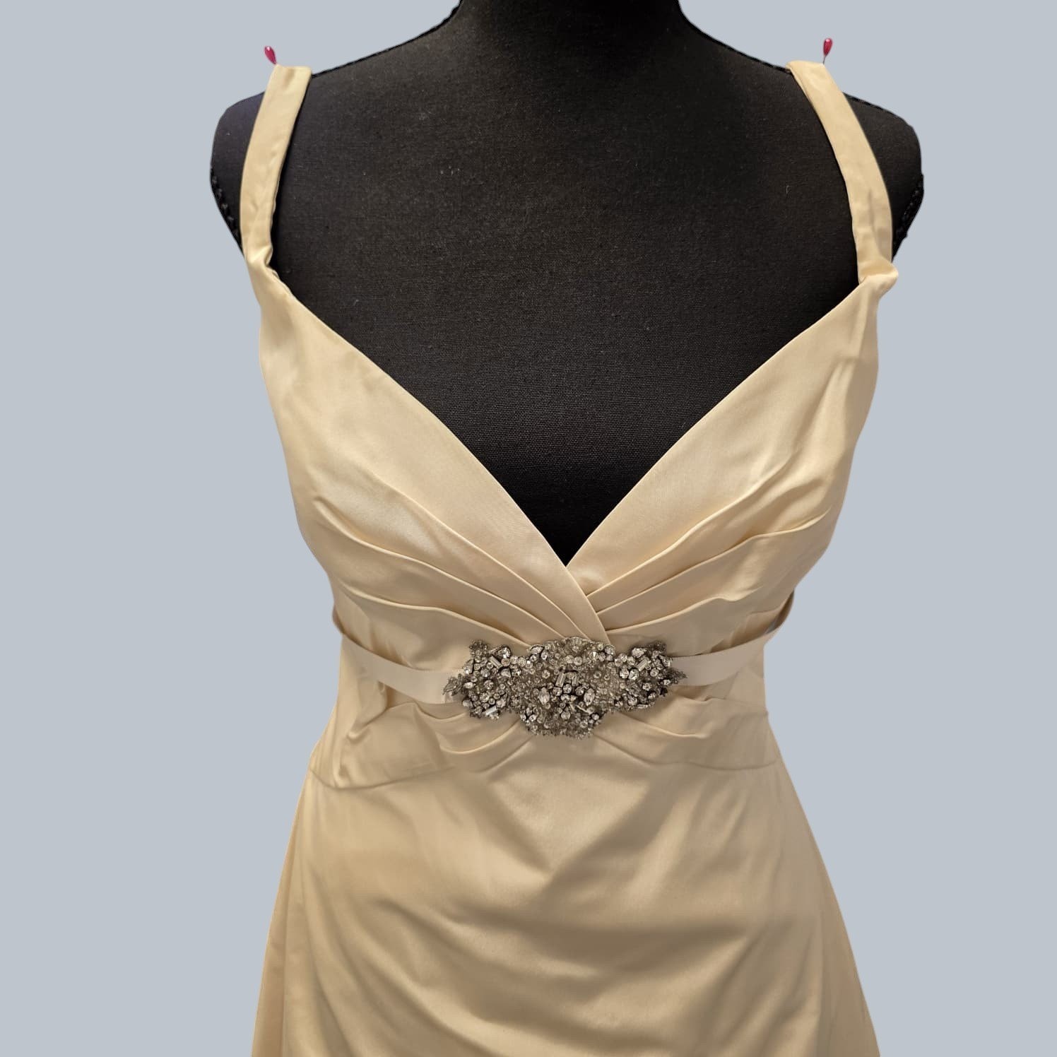 Tara Keely Style 2856 Ivory Silk Wedding Gown Size 14 Made In USA