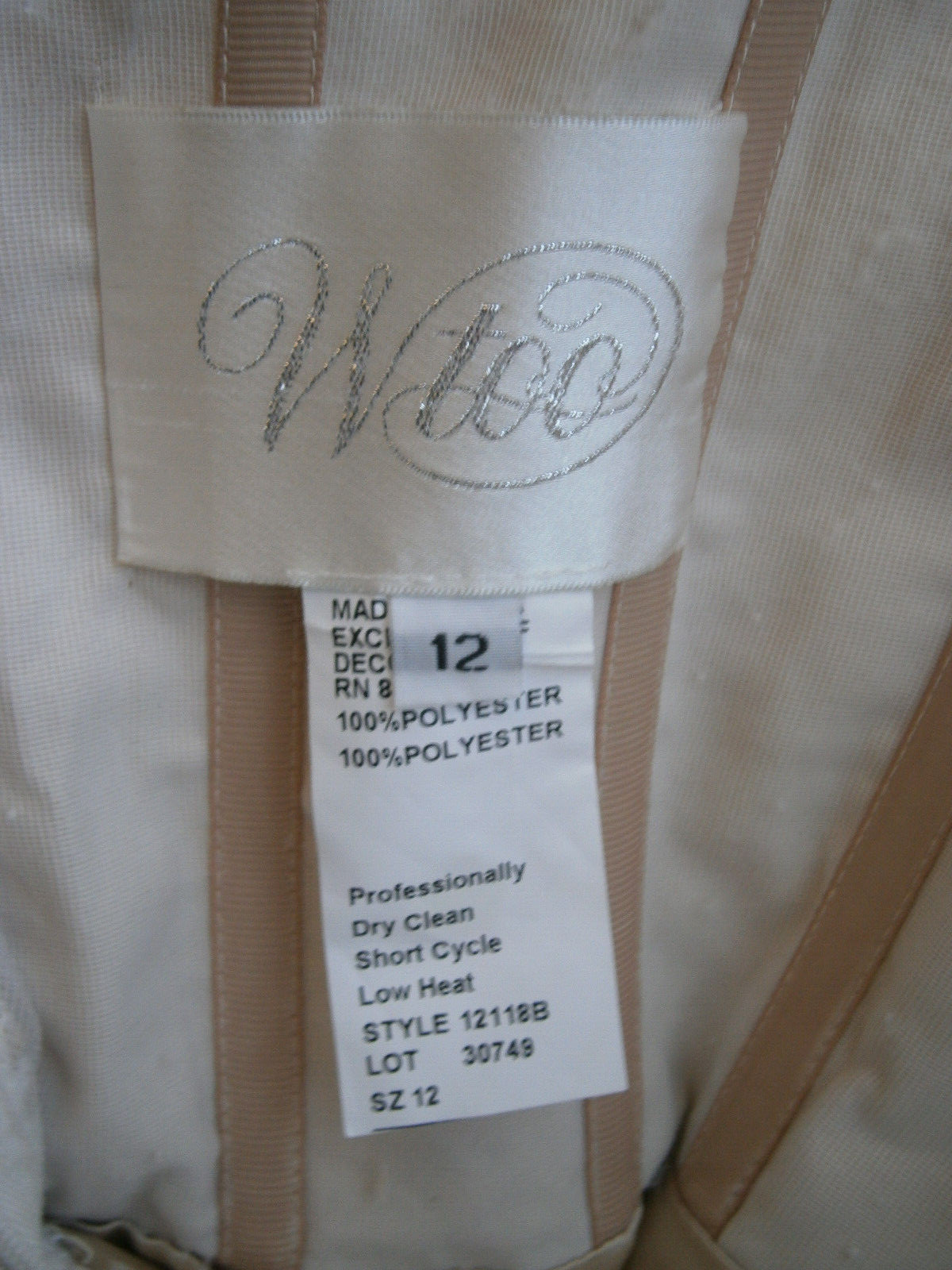 Wtoo Arliss 12118B Wedding Dress 12 Ivory Nude Illusion Cybele Lace Fit & Flare