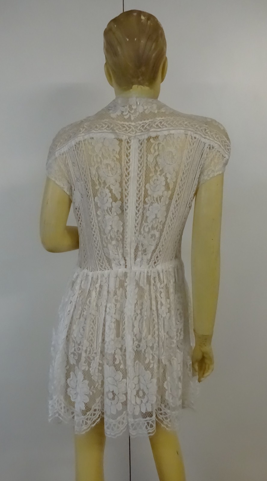 New LOVER THE LABEL White Magick ‘Wiccan’ Ivory Lace Mini Dress & Slip Size 10