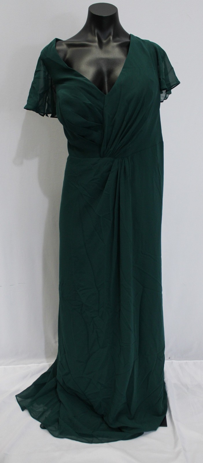Azazie Women’s Soren A-Line Pleated Ruched Chiffon Dress AP2 Pine Size: A24