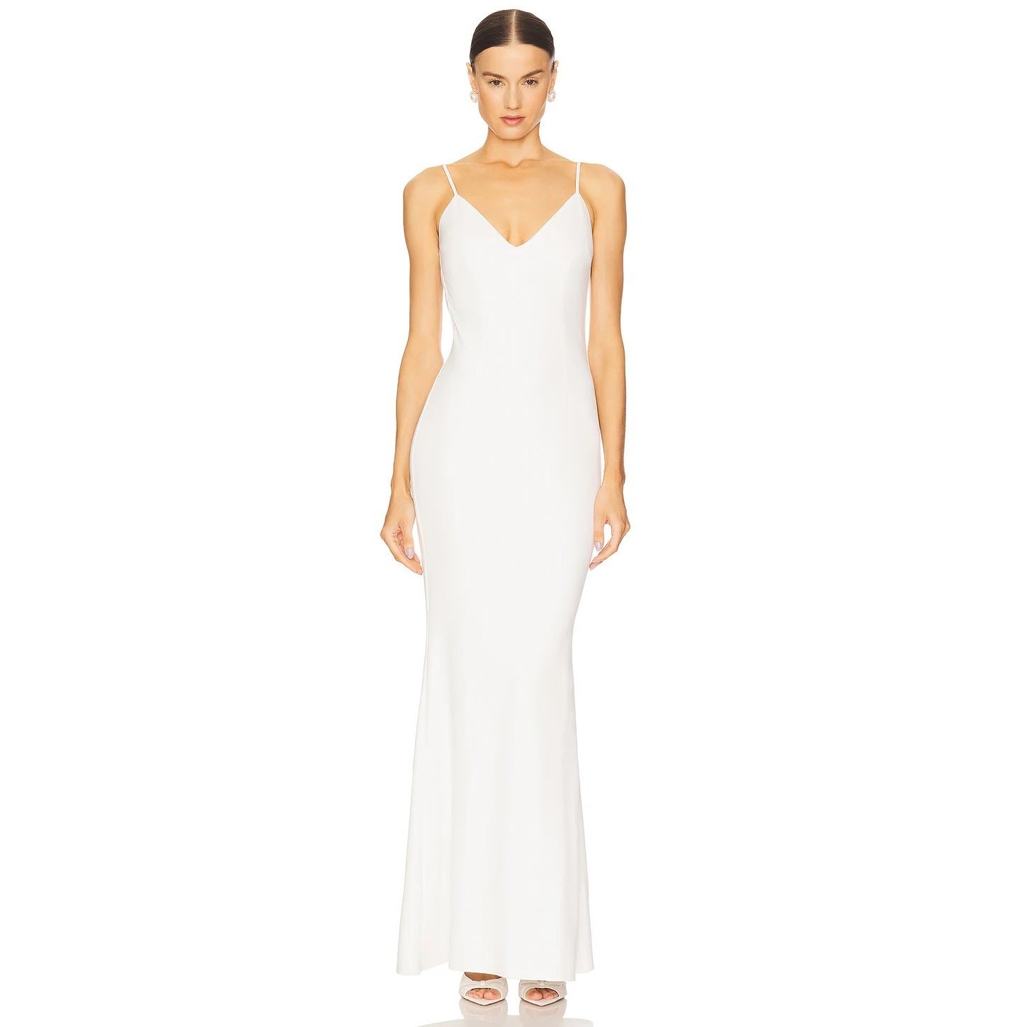 Katie May Bambina Gown Ivory Open Back Maxi Dress Small