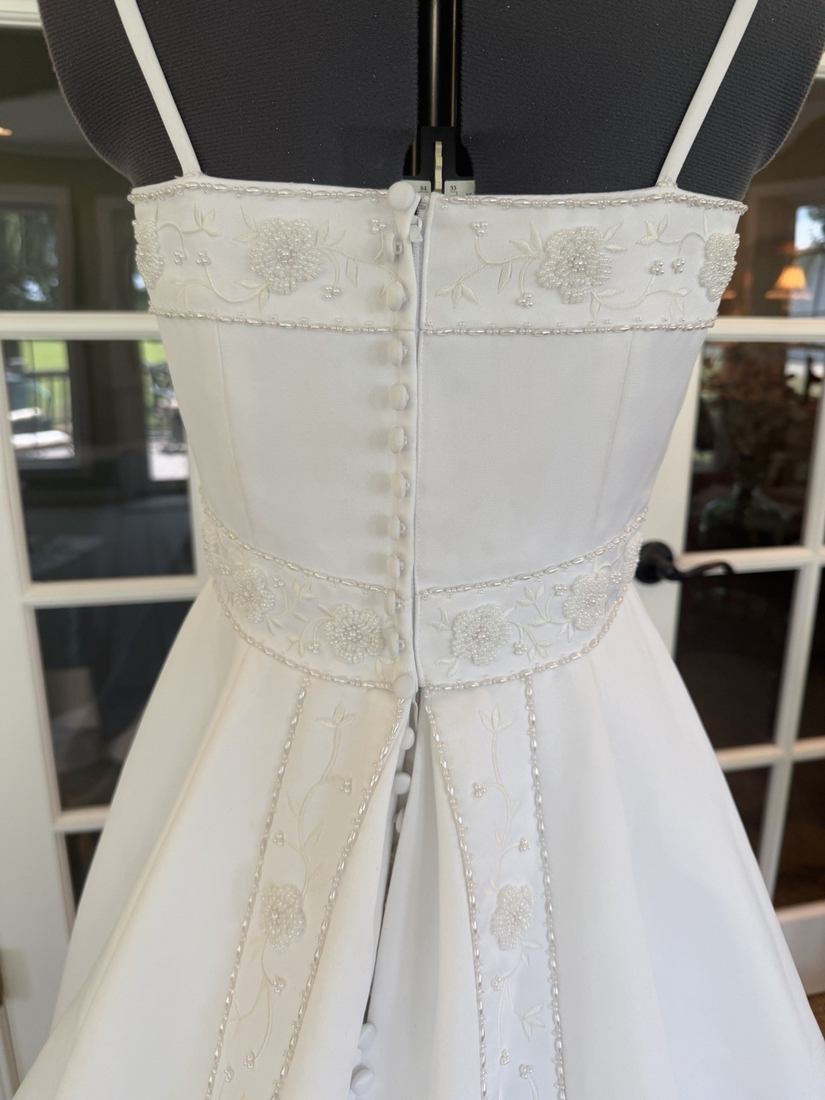 Alfred Angelo Beaded Ivory Wedding Dress Size 6 Size 8 Vintage 2000s A-Line