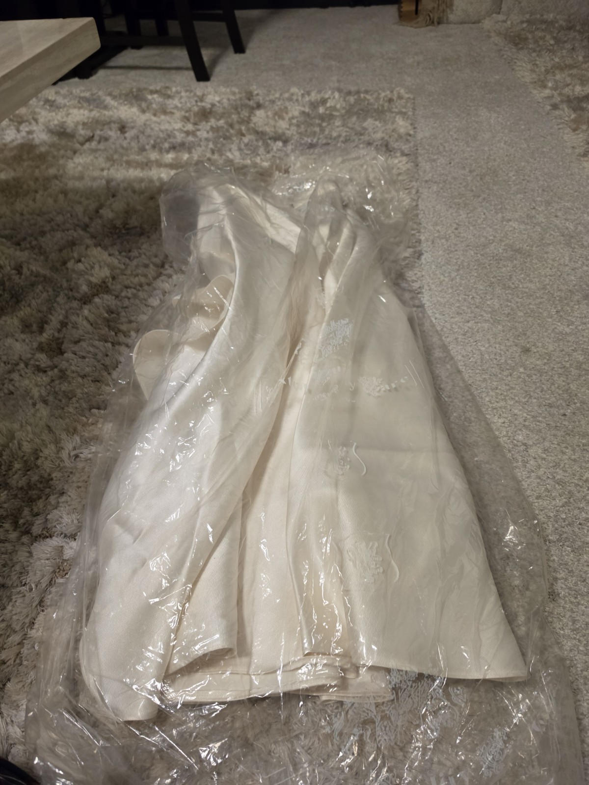 Wtoo by Watters Bridal Ivory Satin High Low Wedding Skirt Back Zip Train Size 10