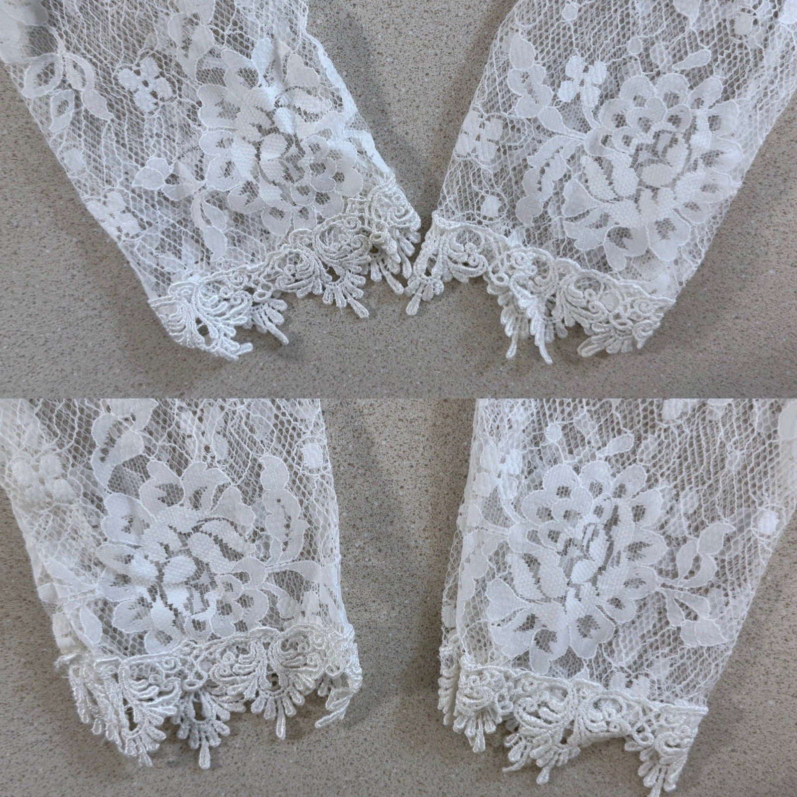Vtg 1980s Jessica McClintock wedding dress Sz 12 high-neck lace bodice beading