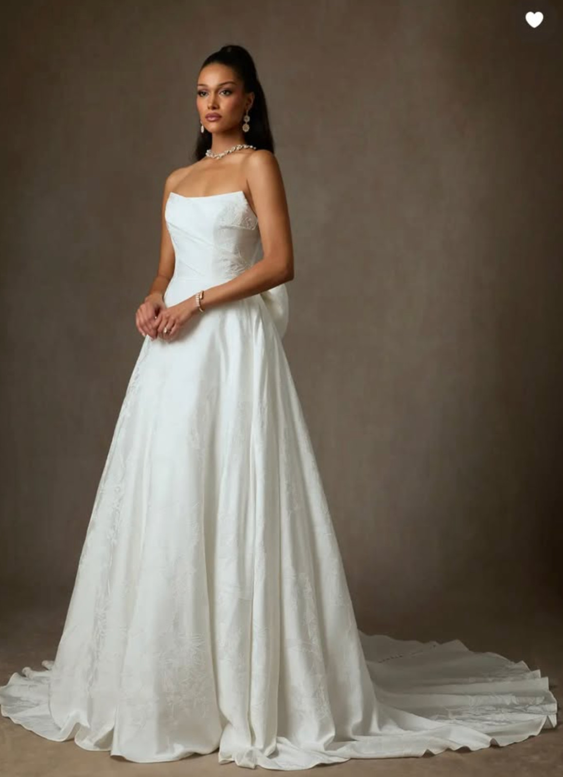 NWT! Gorgeous Floral Jacquard Wedding Dress – Size 18 – White – Strapless