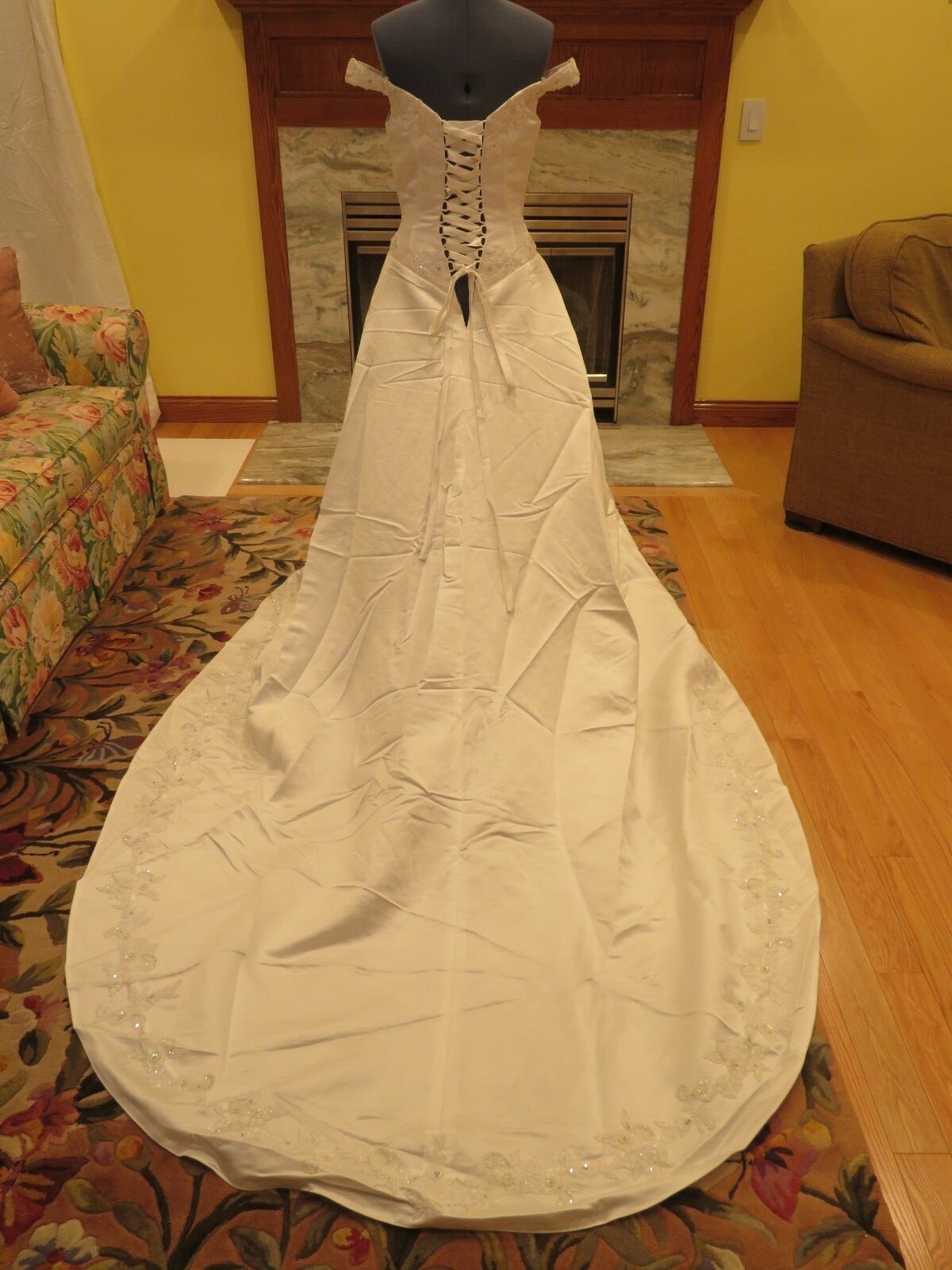NEW Moonlight Corset Vintage Wedding Dress FLOWERS PRINCESS Gown Train FREE SHIP