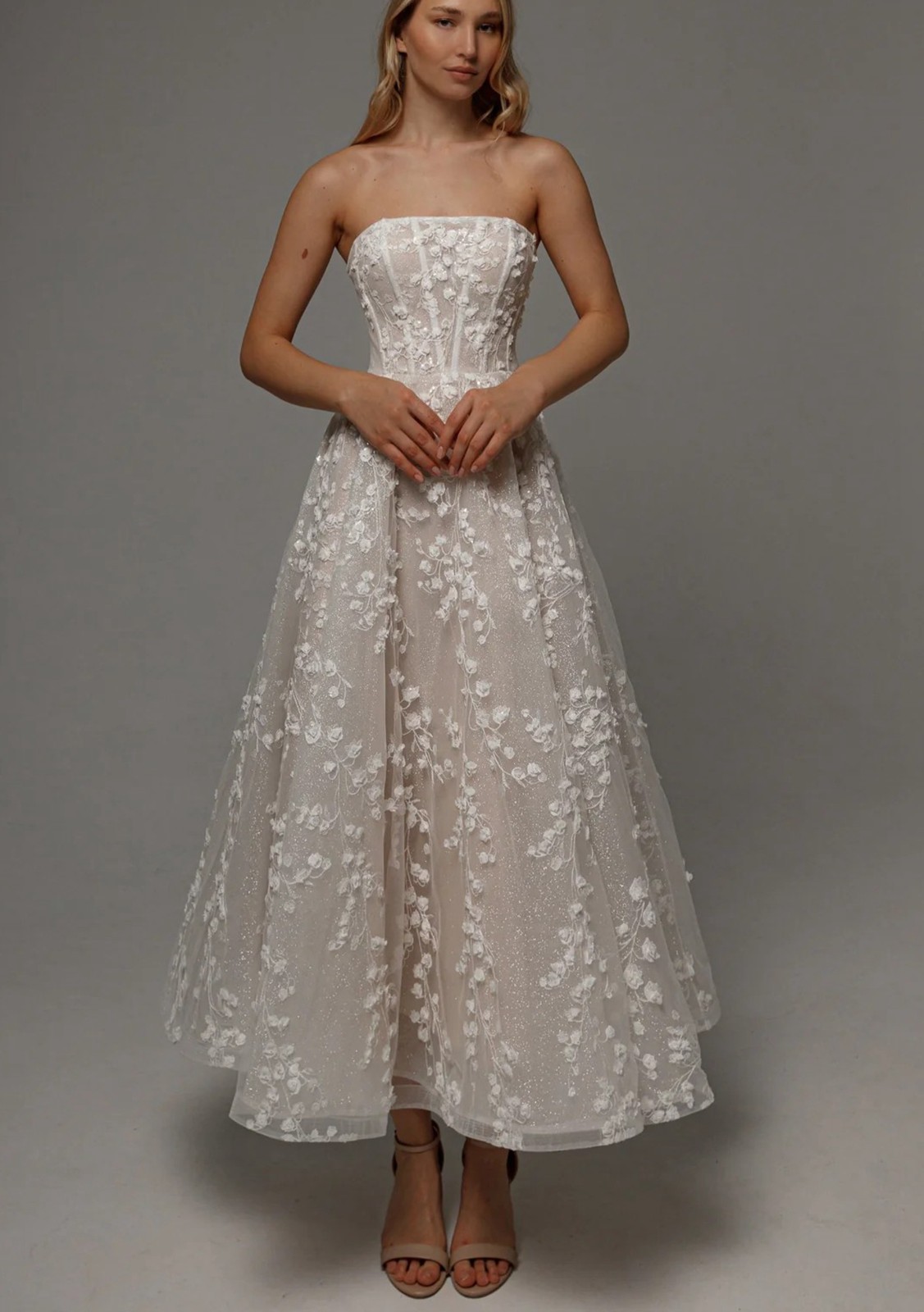 3D Lace Pearls Beaded Lace Wedding Dress Bridal Gown Custom made 2-28W Short