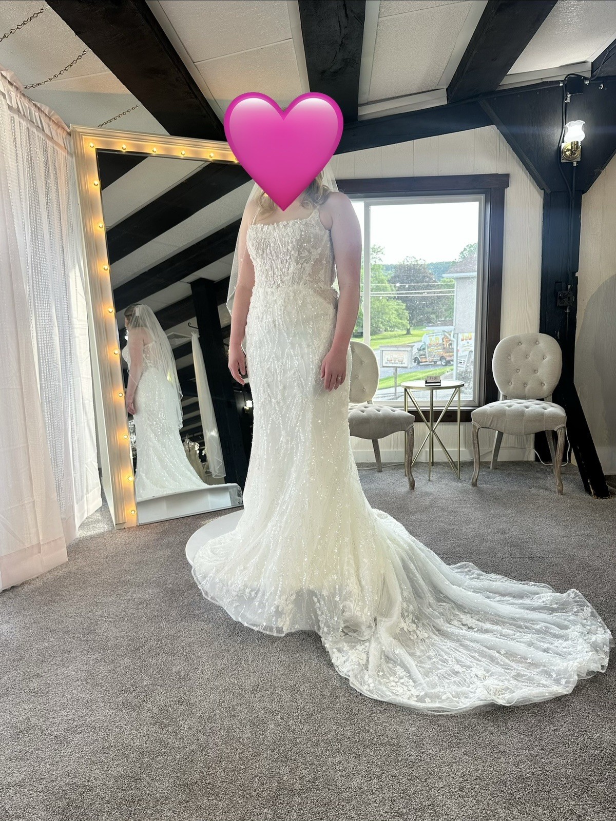 Martina Liana Ivory & Champagne Beaded Lace Wedding Dress Size 12