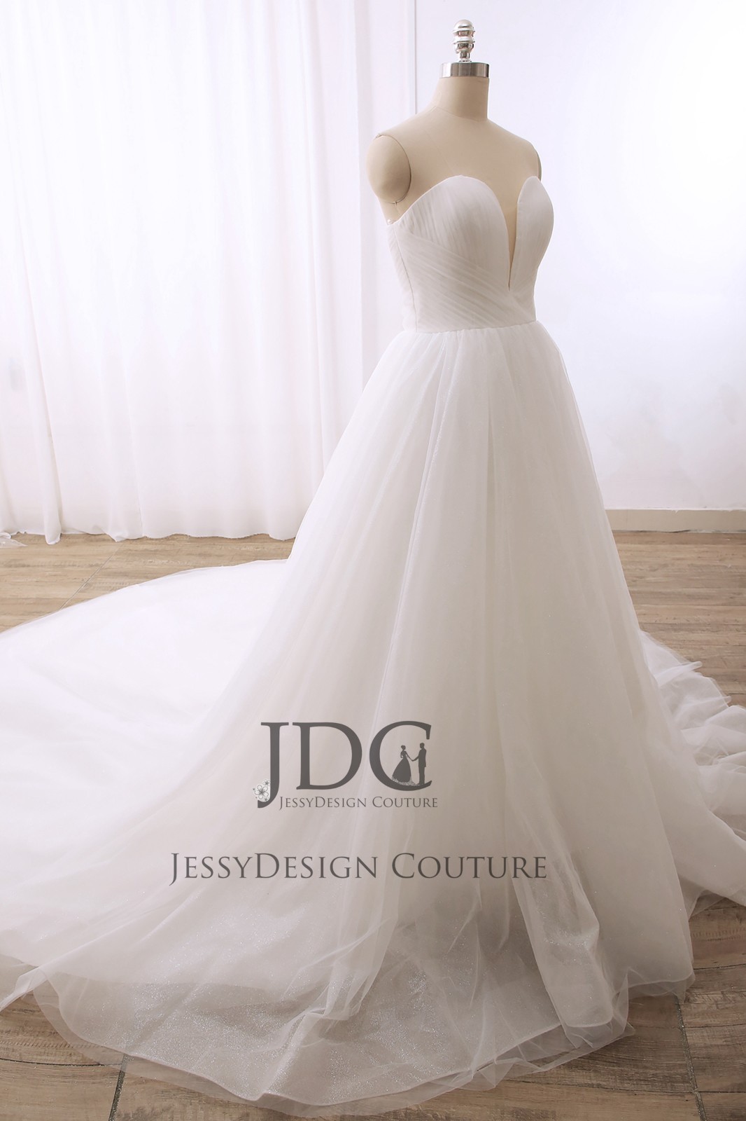 Chic glitter tulle wedding dress wedding dress ivory 32-60 lace up princess