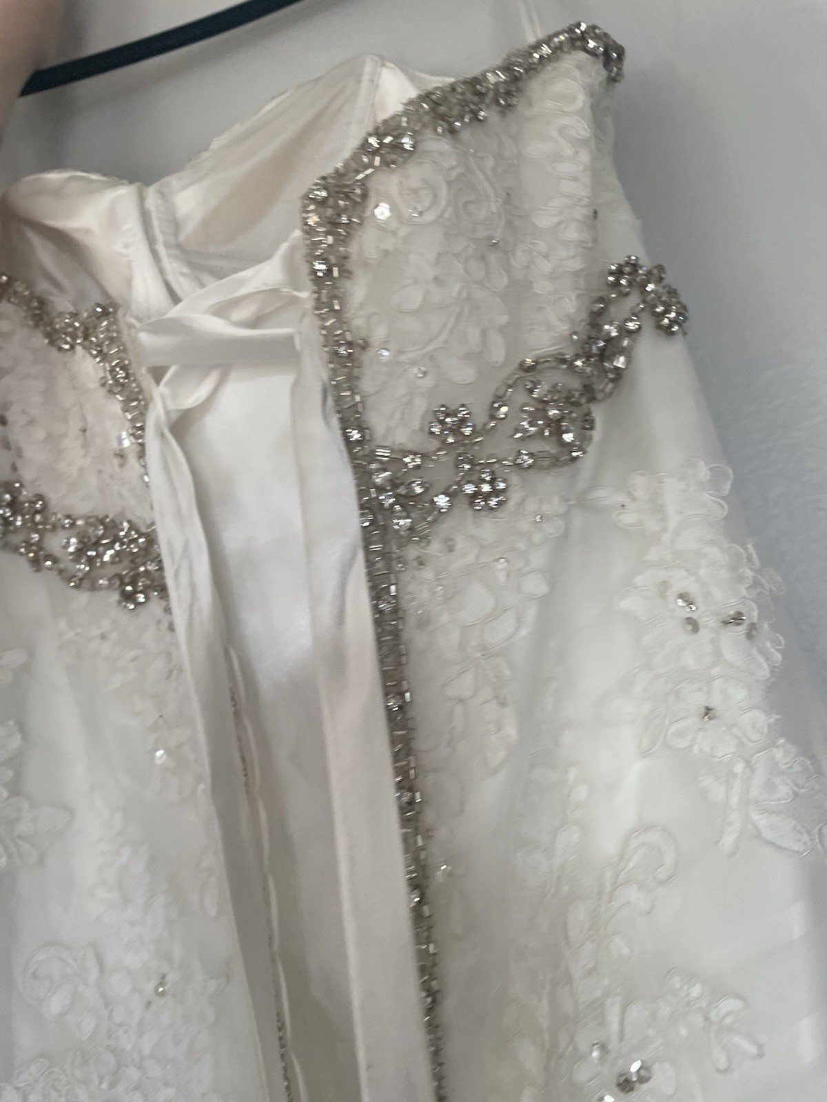 Women’s Wedding Dress Bridal Gown Sz 12 Off White NWT strapless bling sweetheart