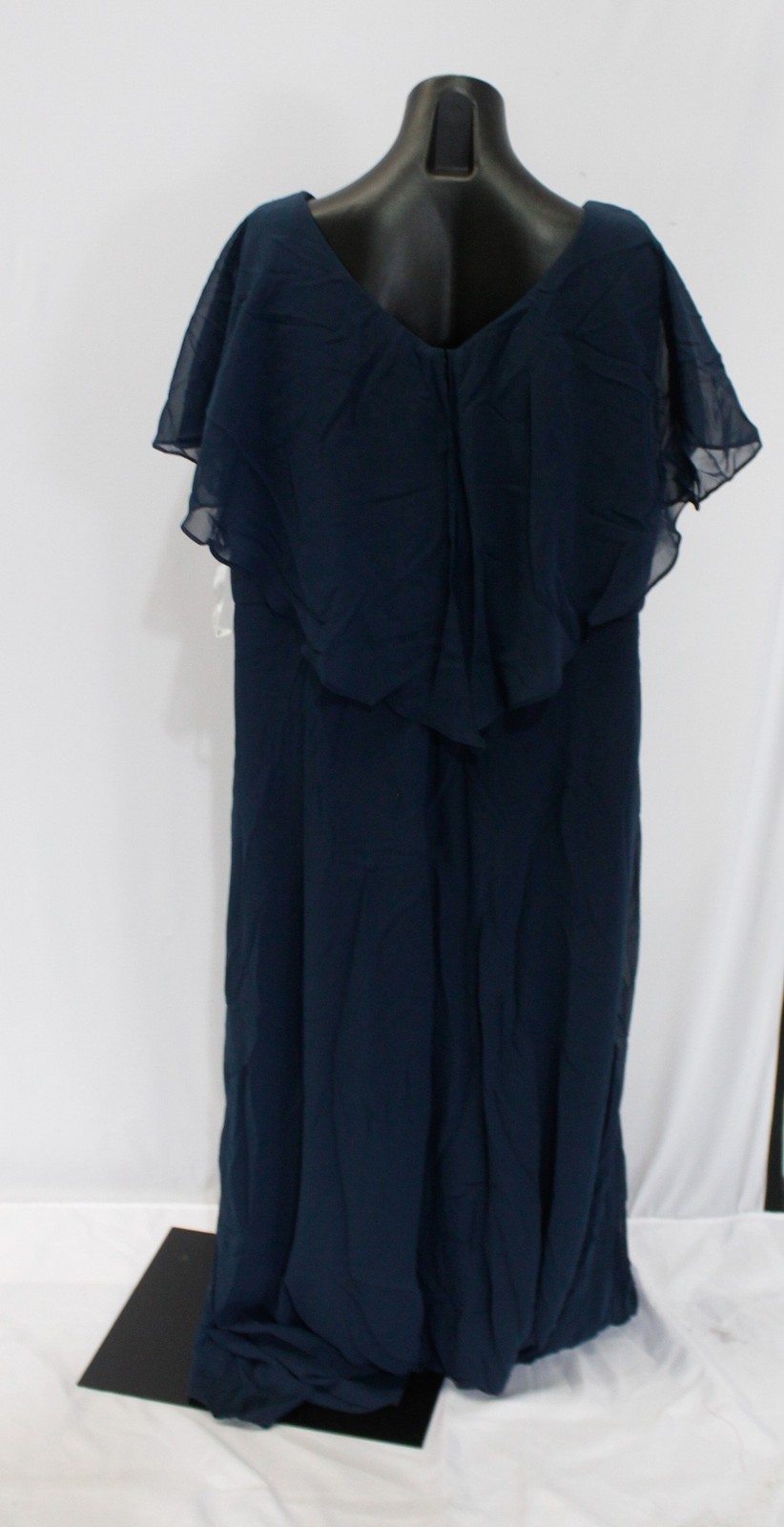Azazie Women’s Eliza A-Line V-Neck Pleated Chiffon Dress AP2 Dark Navy Size: A22