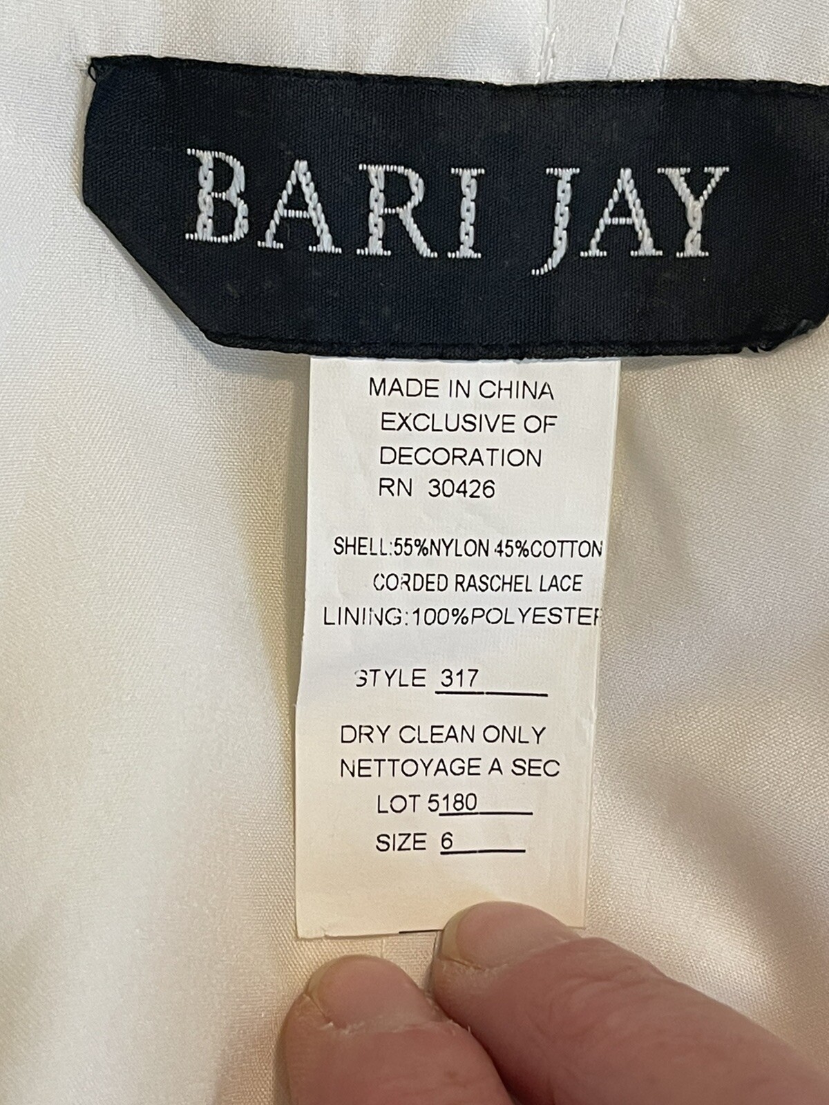 Bari Jay Sz 6 Tea Length Ivory Wedding Dress Strapless Tulle Retro Fit and Flare