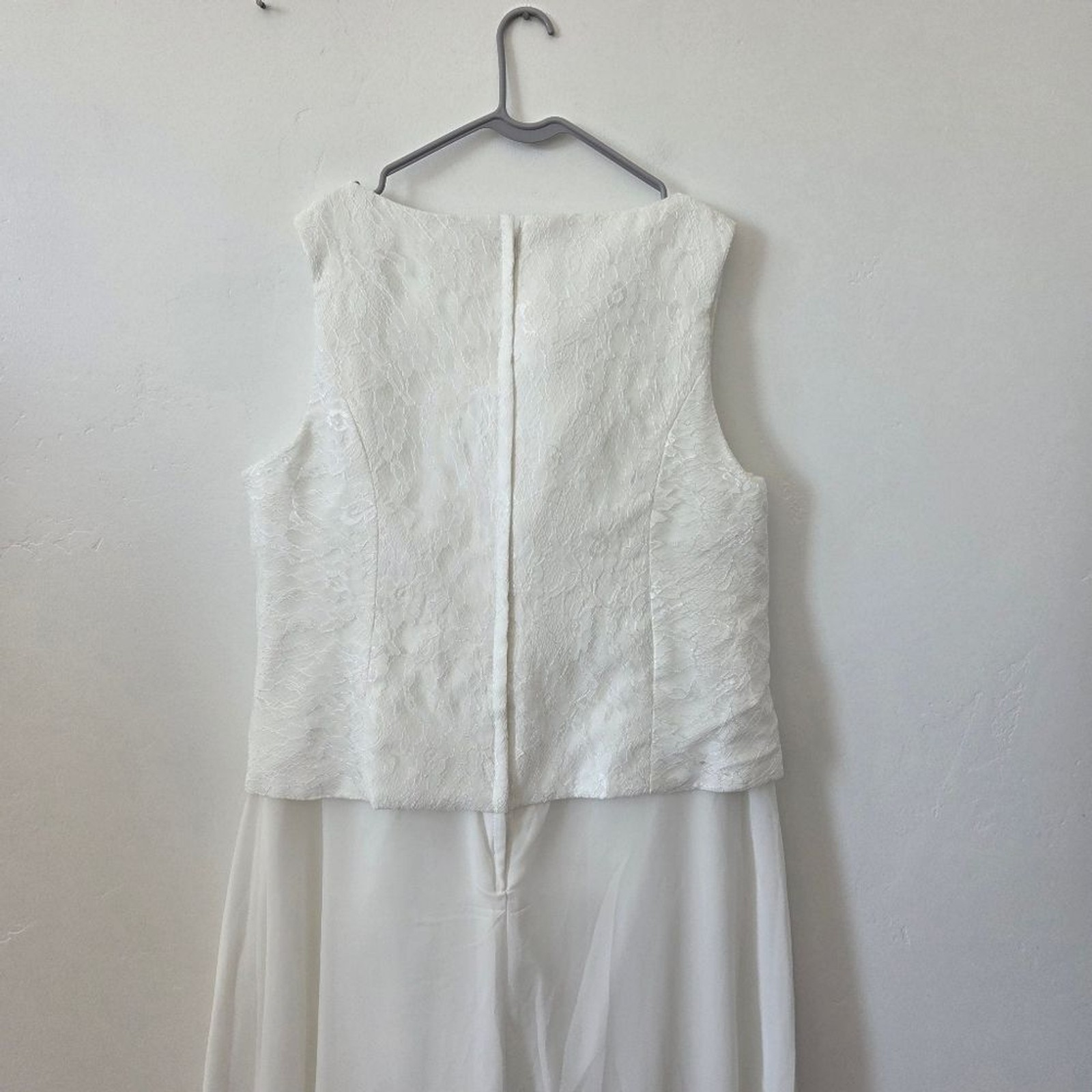 NEW Size 20 Wedding Dress Sleeveless Lace Bodice Chiffon Skirt Plus Size Bridal