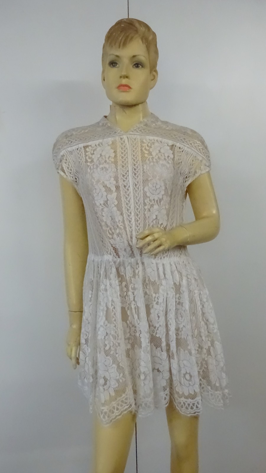New LOVER THE LABEL White Magick ‘Wiccan’ Ivory Lace Mini Dress & Slip Size 10
