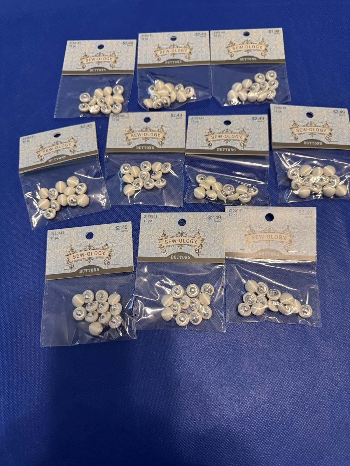10 new pkgs of 12 Sewology Satin Covered Wedding Dress Buttons 120 buttons total