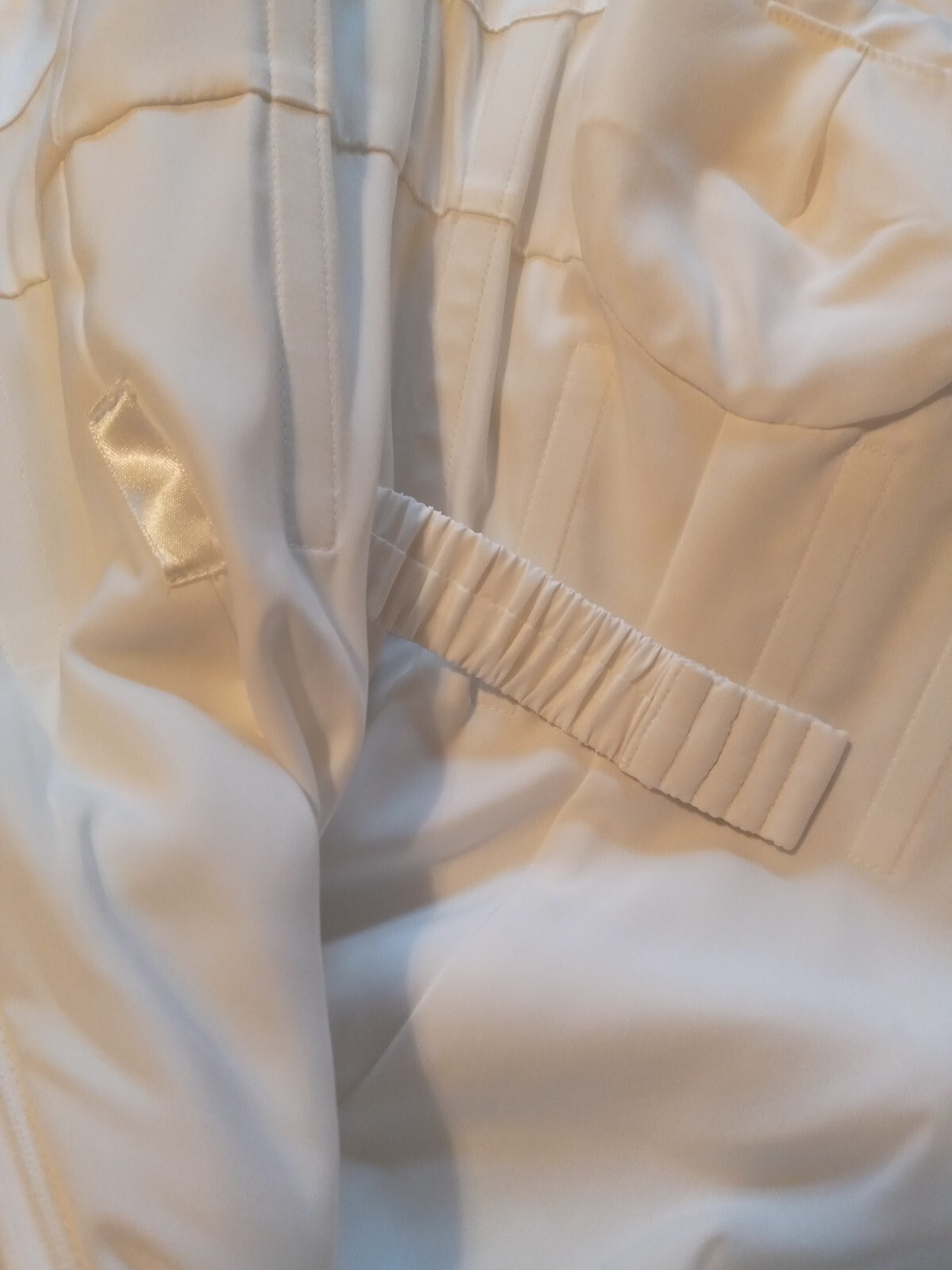 Elegant Wedding Dress,Beige & Ivory, Matte Satin W Tull W Train.Bow tie. Size 8.