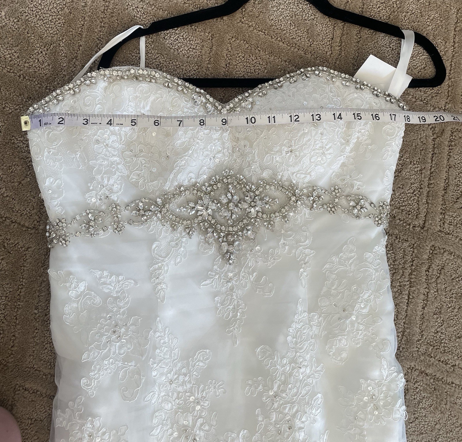 Women’s Wedding Dress Bridal Gown Sz 12 Off White NWT strapless bling sweetheart