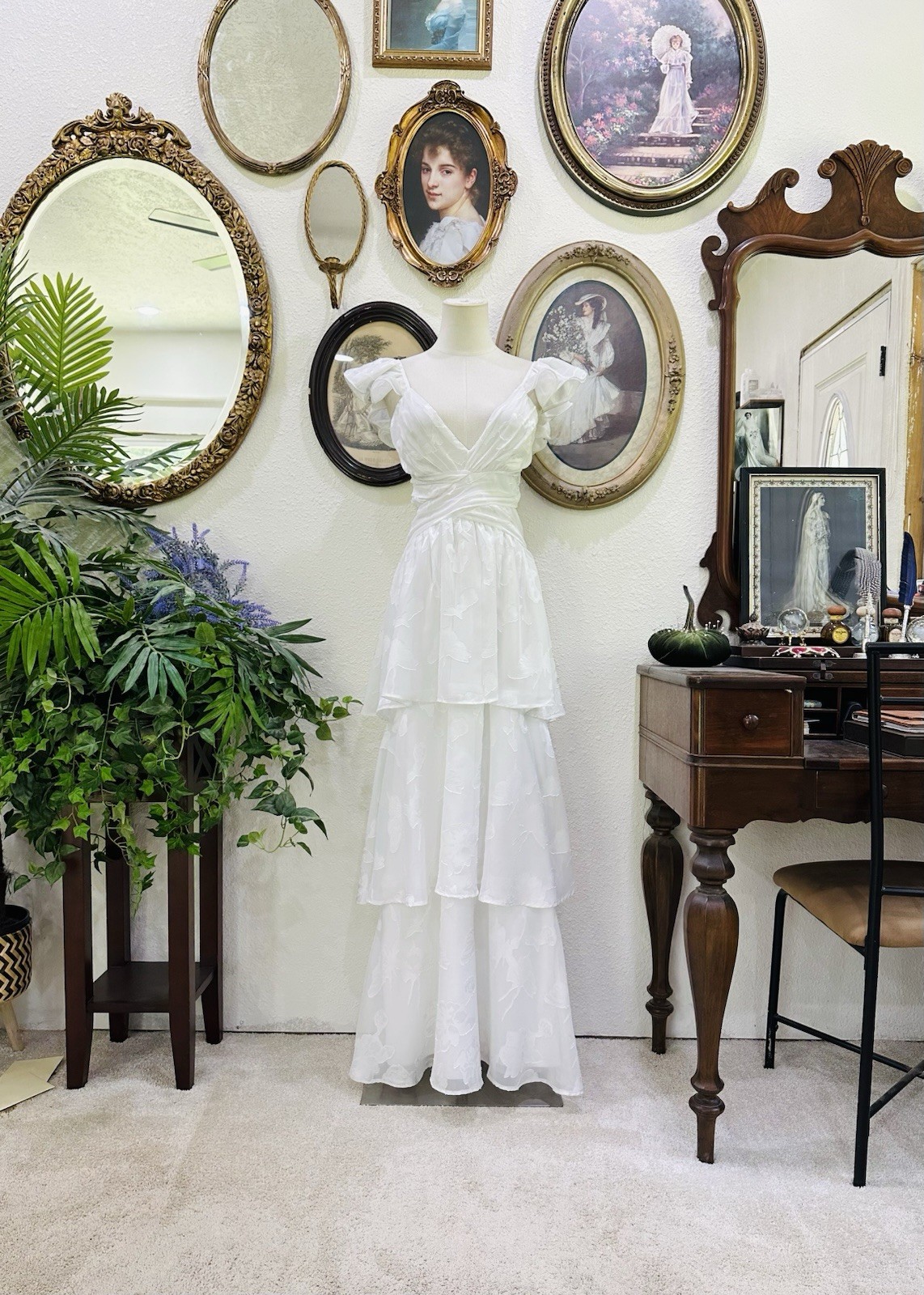Romantic White Ruffle Dress | Cottagecore Bridal Dress | Beach Wedding