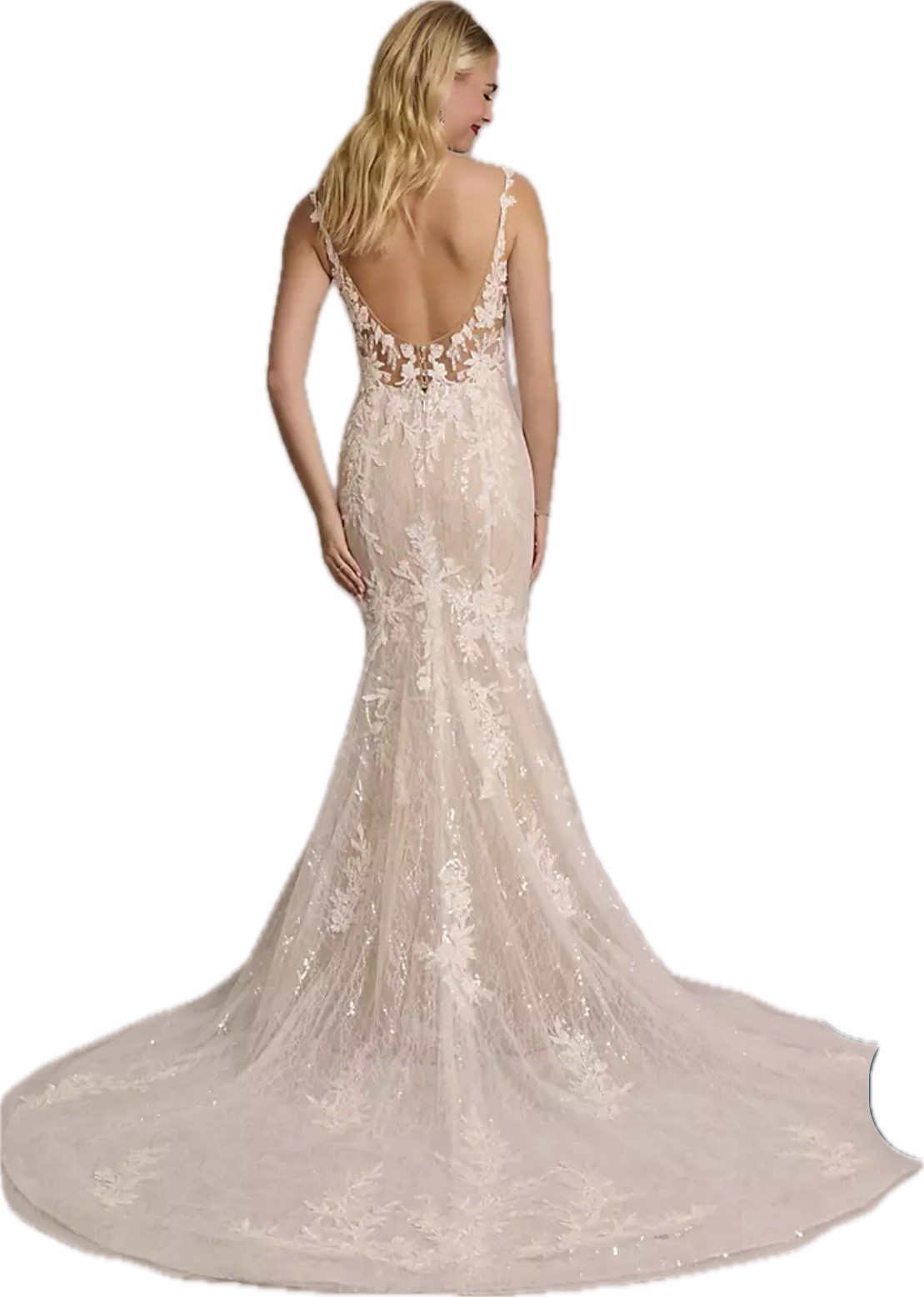 NWT DESIGNER WEDDING DRESS – GALINA SIGNATURE – Backless, Mermaid Gown