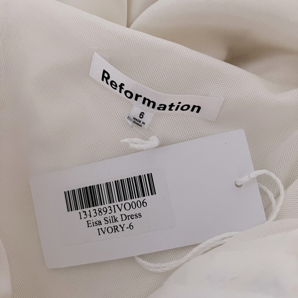 Reformation Eisa Silk Wedding Dress Ivory White Bridal NEW with tags