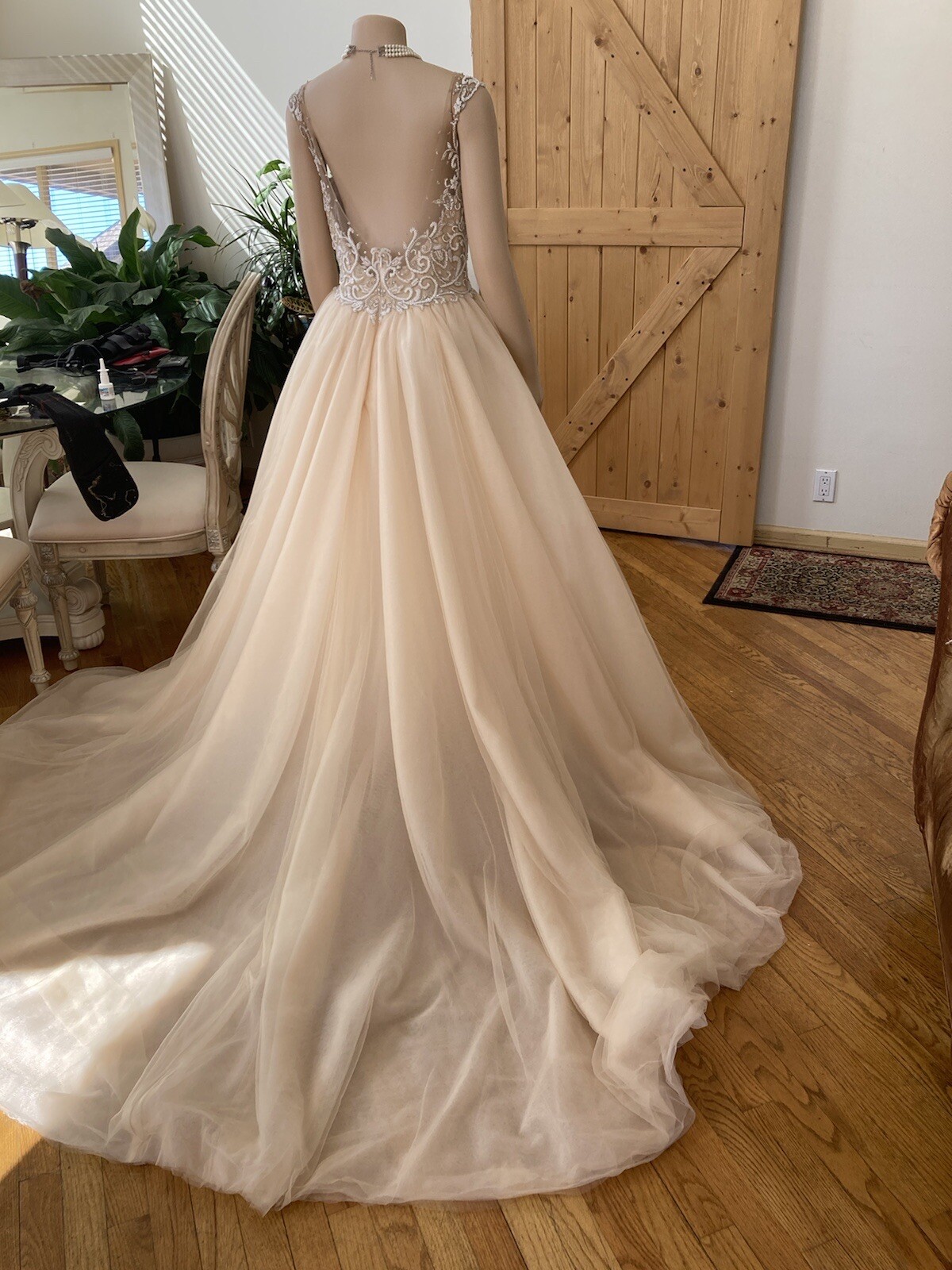 ASHLEY JUSTIN 10417 Bridal Gown Wedding Dress Size 10 NUDE 4702127