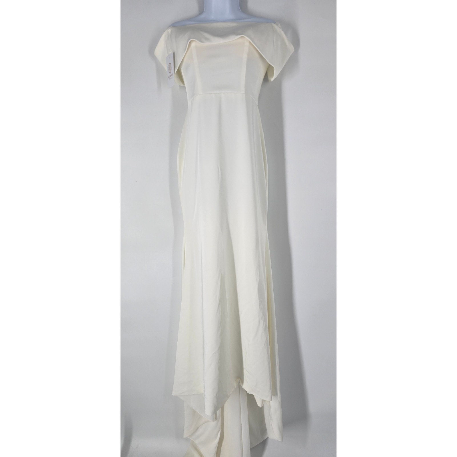 Alamour Crystal Off Shoulder Gown White Wedding Gown Made to Order Size S 4 NEW