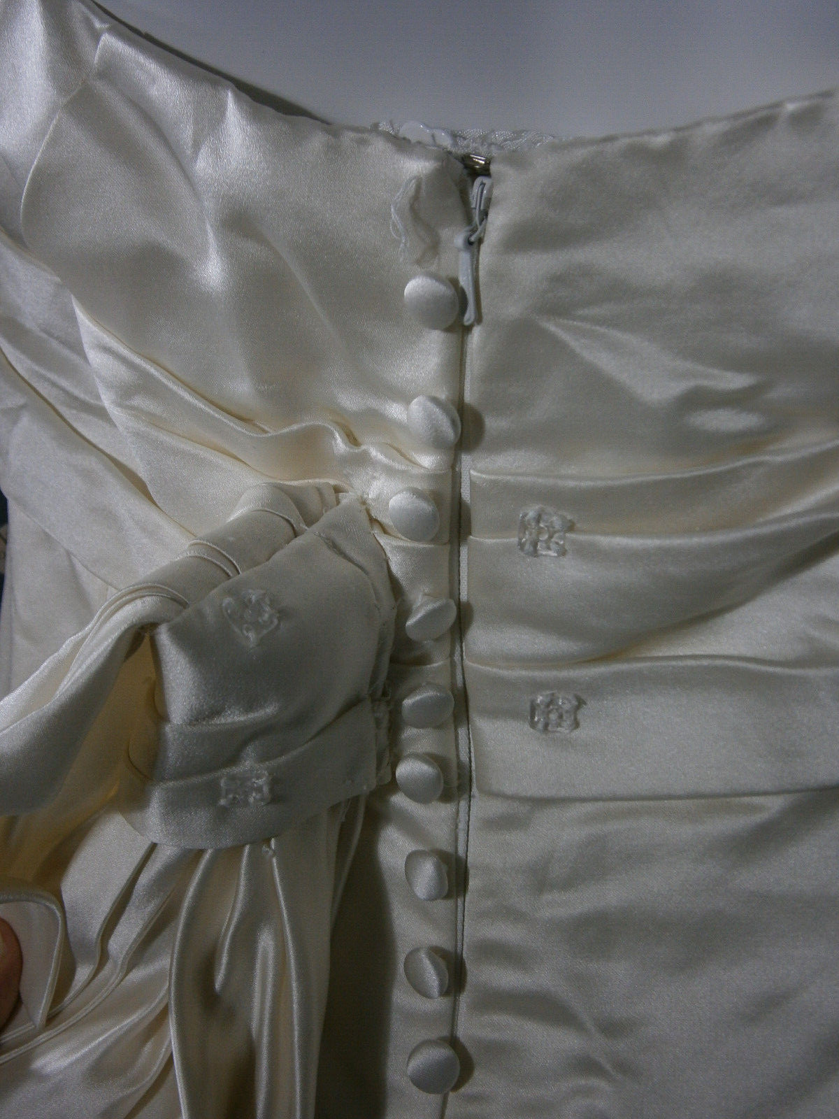 Jenny Yoo Wedding Dress 8 Ivory Silk Strapless Empire Buttons Down Back Bow NWT