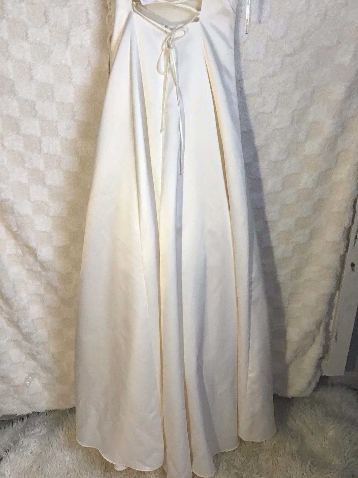 Jodi Kristopher Satin Wedding Dress A Line Gown Wt Silver Sz 5