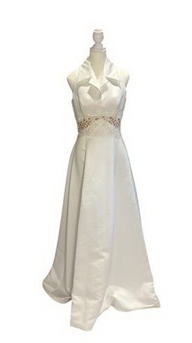 Venus Bridal White Embroidered Beaded Cut Out Illusion Wedding Gown Size 12 $350