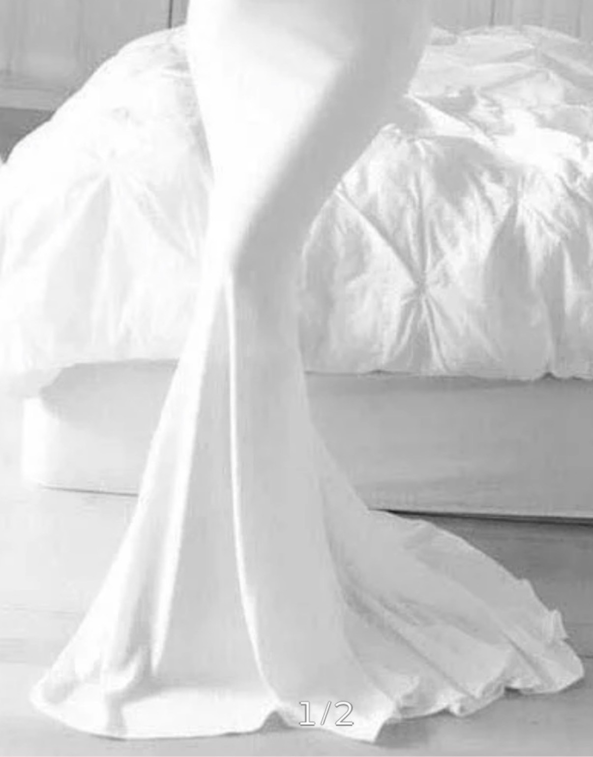 Stunning, low back mermaid wedding gown with deep V neck MISSACC