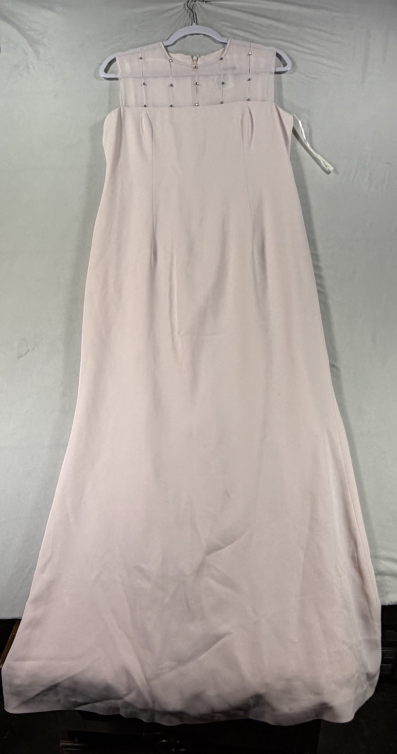 Daymor Couture Blush Sleeveless Rhinstone Top Gown Petite Size 8 Gown