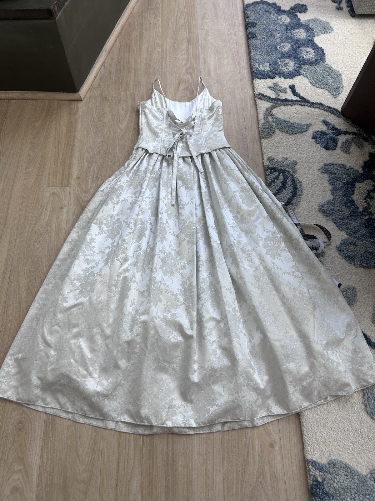 Scott McClintock Ivory Jacquard Lace Corset A-Line Full-Length Dress 10