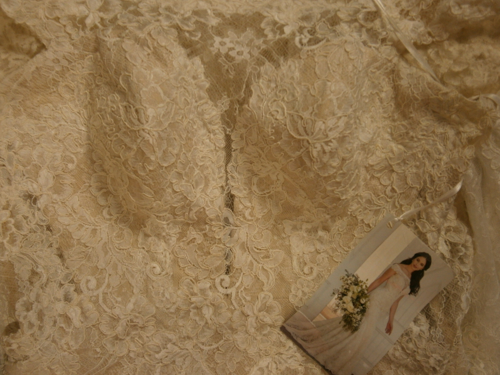 Martina Liana 958 Wedding Dress 12 Ivory French Lace Illusion Back Romantic Sexy