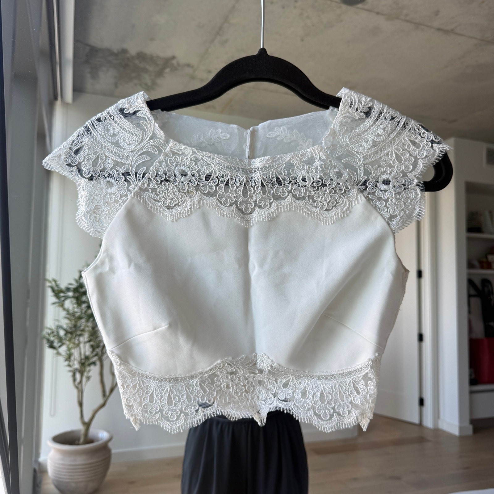Rime Arodaky Bridal Caplan Lace Crop Top White Women’s 4