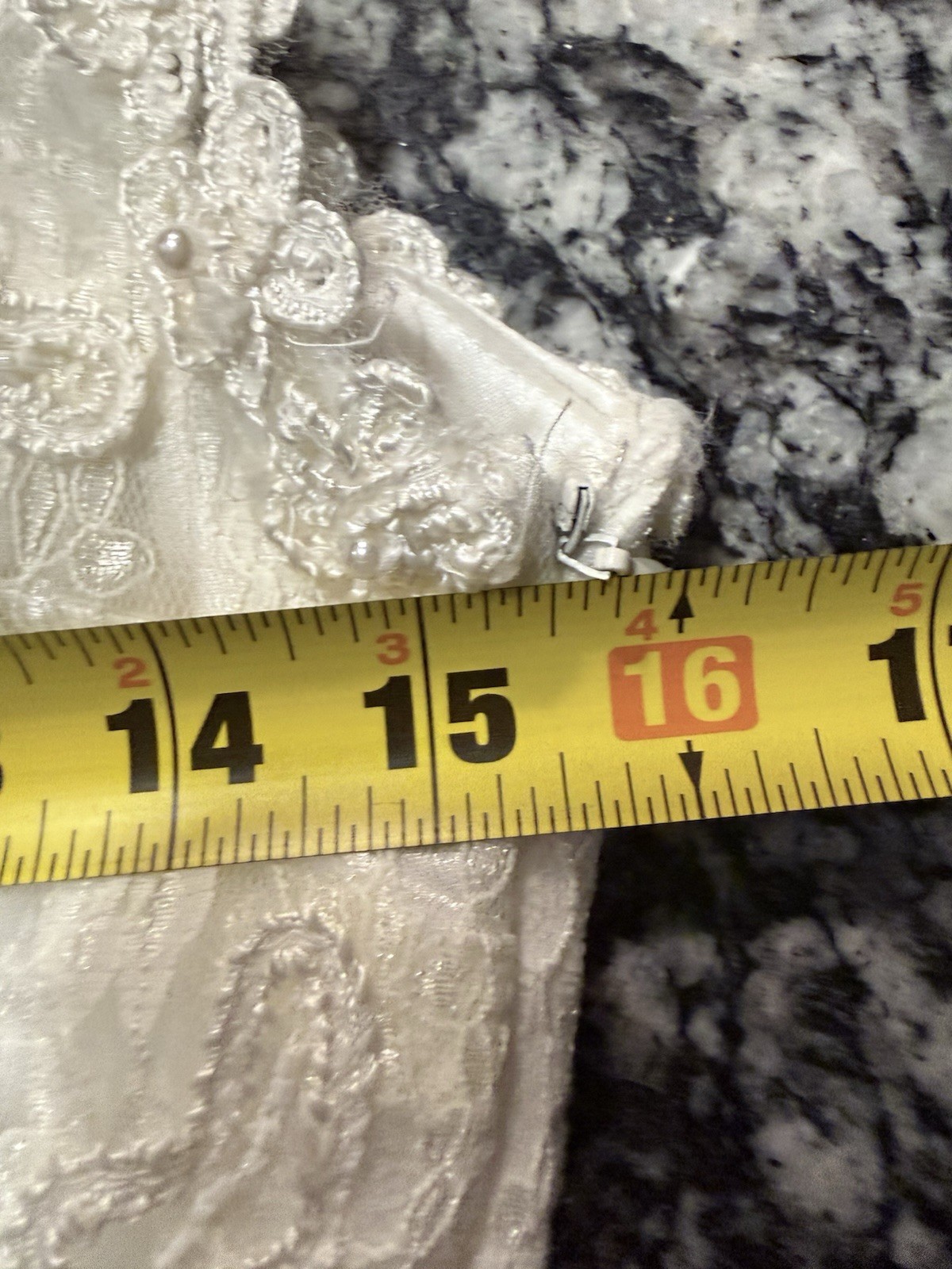 WEDDING BRIDE DRESS Lace Embellish Floral Ivory White Women S/M Embroidered