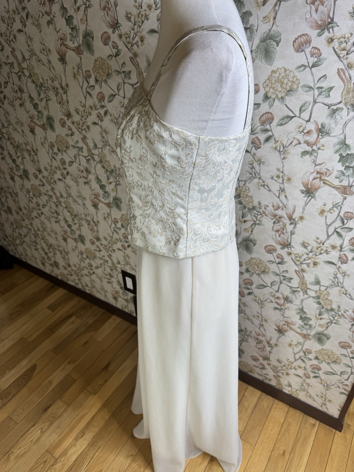 JESSICA HOWARD CREAM POLY LACE FORMAL MOTHER GOWN Size 6P WEDDING SPECIAL MAXI
