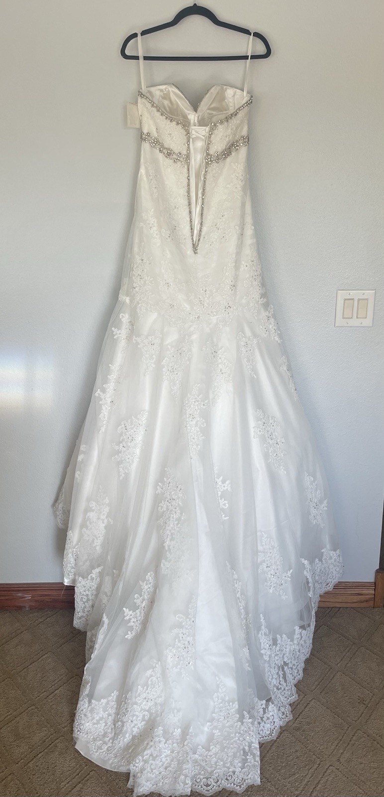 Women’s Wedding Dress Bridal Gown Sz 12 Off White NWT strapless bling sweetheart